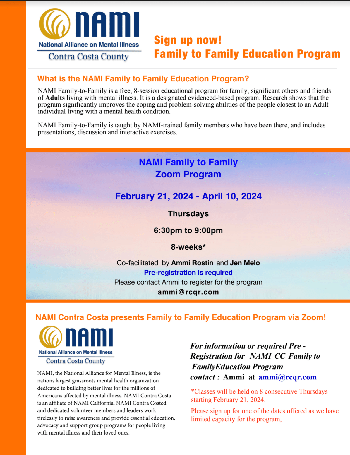 NAMI Contra Costa | [FULL] Feb 2024 New Family to Family Class!