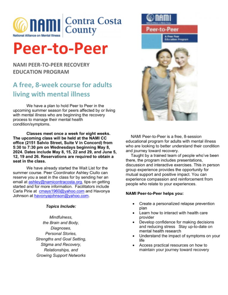 Peer to Peer Flyer for May 8, 2024