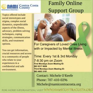 flyer for family online support group
